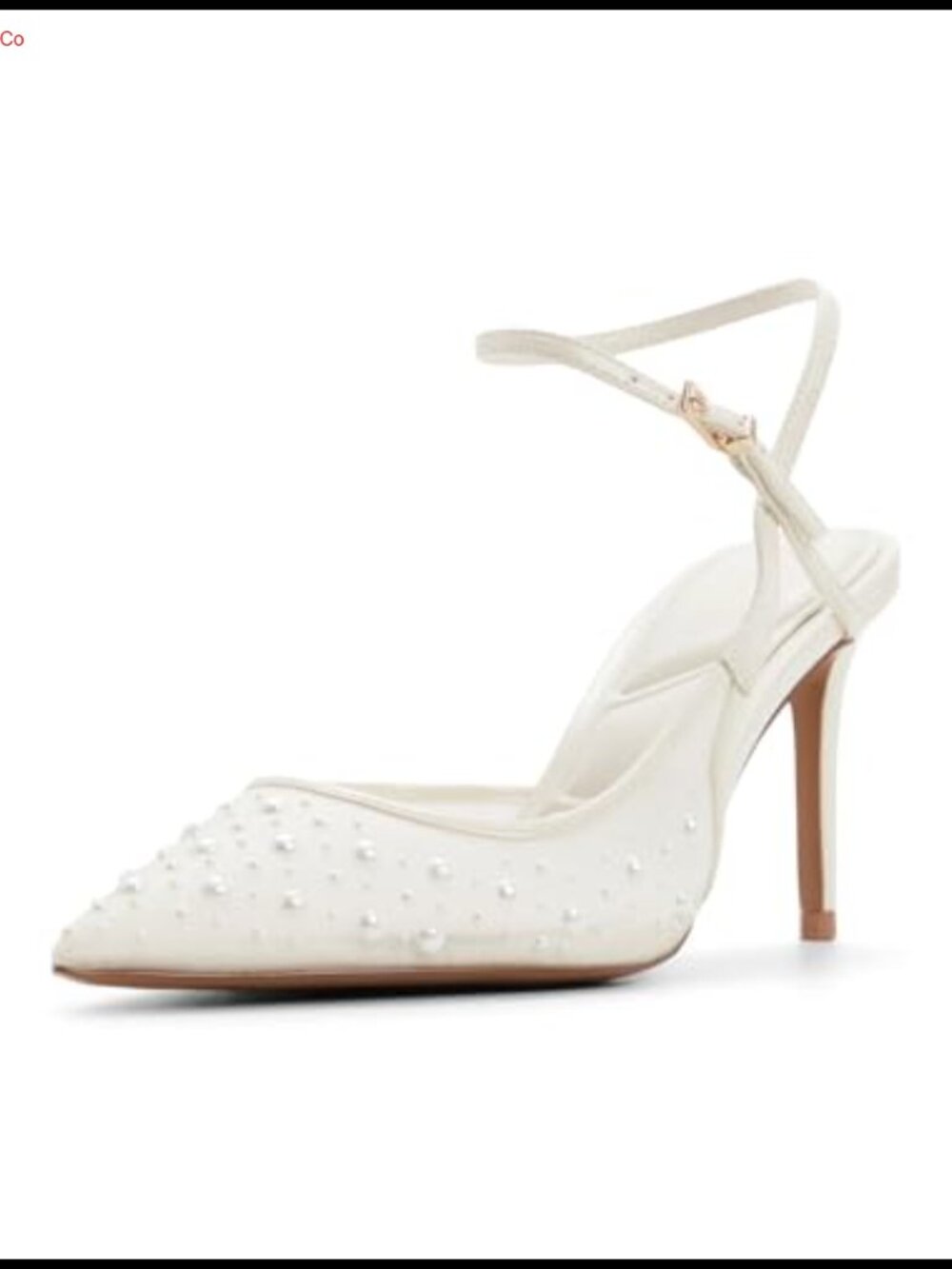 Pearl Mesh Asymmetrical Stiletto Pump Pointed Toe Formal Heel